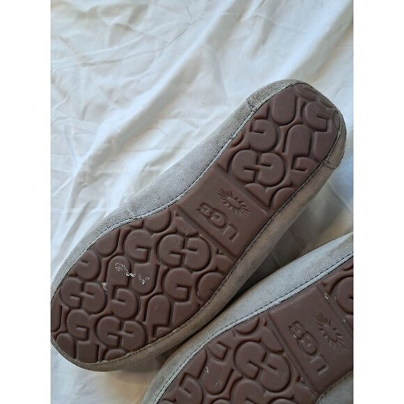 UGG Ansley Moccasin Slipper Light Gray Size 9 Women’s Shearling Suede See Desc - Picture 4 of 4
